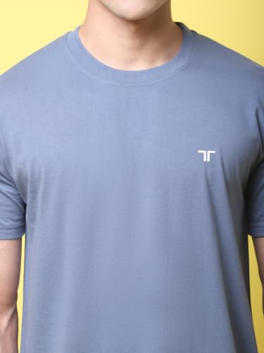 Image of Pinkmint Men's Cotton Blend T-Shirt ll Soild Round Neck T-Shirt ll Stylish Half Sleeve T-Shirt's (Pack of 1)
