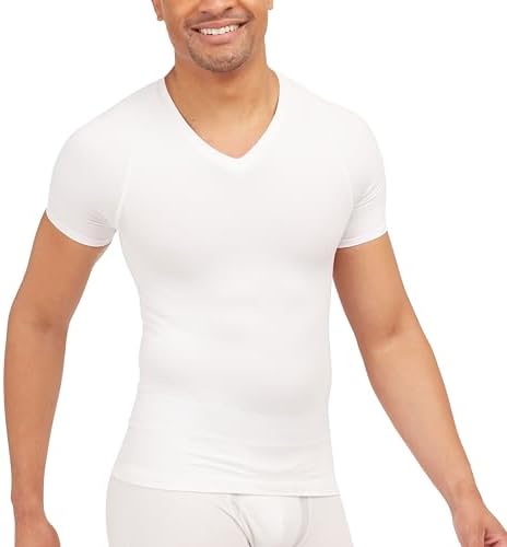 SPANX Men’s Ultra Sculpt Cotton Spandex V-Neck - Men’s Base Layer...