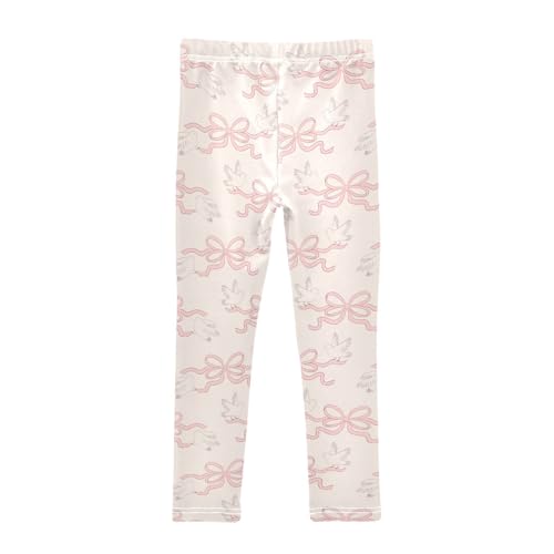 Bird and Ribbon Girls Leggings,Workout Leggings for Girls Toddler Athletic Legging Size for 3-10T2