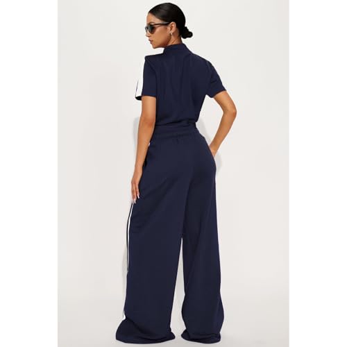 Yeshire Lounge Sets for Women Sweatsuit 2 Piece Outfits Zip-up Sweatshirt Wide Leg Sweatpant Tracksuit Matching Set4