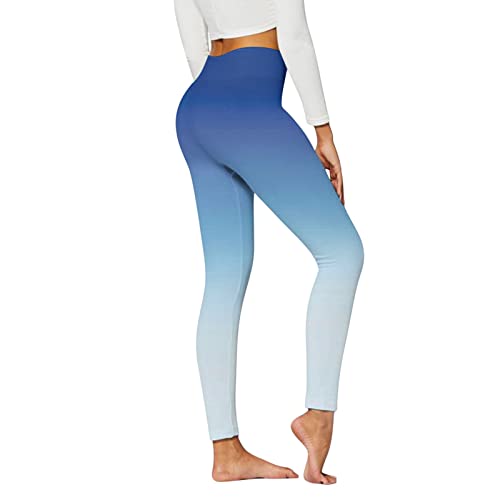 Generisch Leggings deportivos para mujer, ajustados, elásticos, para yoga, pierna recta, para uso diario, azul, XXL