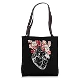 Anatomical Heart Flowers Florals Anatomy Medical Art Tote Bag