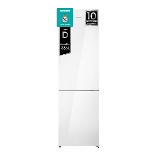 Hisense RB440N4GWD - Frigorífico Combi No Frost Puerta Cristal, 2M Alto, Clase D, Tecnología...