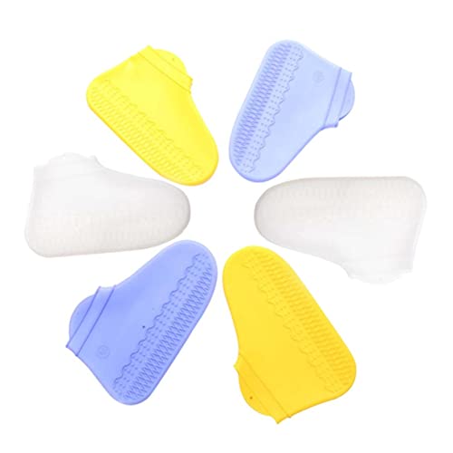 Cubrecalzados reutilizables de silicona Happyyami para lluvia, 3 pares, impermeables y antideslizantes, para ciclismo y uso al aire libre miniatura 1