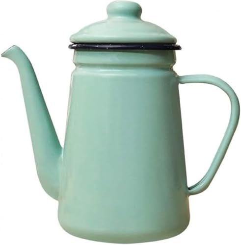 Hervidor de té esmaltado, Exquisita tetera esmaltada, cafetera de 0,9 L, tetera for la familia, lata de bebida con tapa y asa