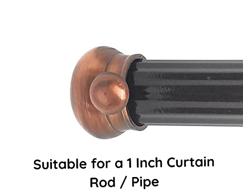 Image of FAPBADRI Simple Curtain End Caps /Finials for a 1 inch Pipe /Rod, Colour - Copper, 6 Pieces