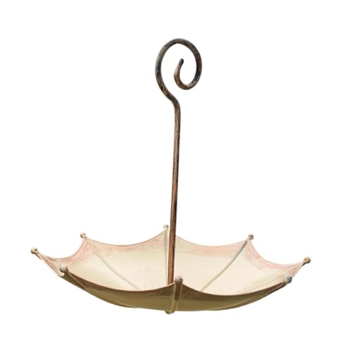 Image of Umbrella Shaped Bird Feeder Practical Multipurpose Decorative for Yard Patio Copper Color Home & Garden