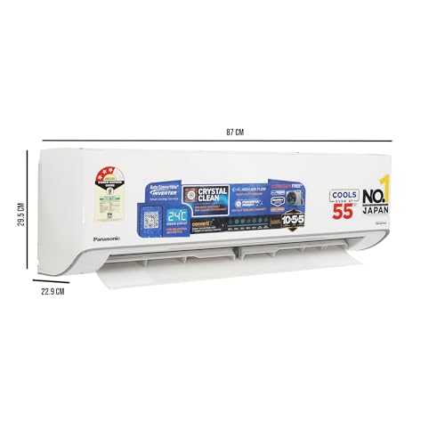 Image of Panasonic EU 7 in 1 Convertible 1 Ton 3Star Inverter Split,(100% Copper Condenser, CS /CU-EU12BKY3F), With 55Tested,Ag clean Filter,High CFM&Eco tough Outdoor Crystal Clean Technology & Shild Blue+