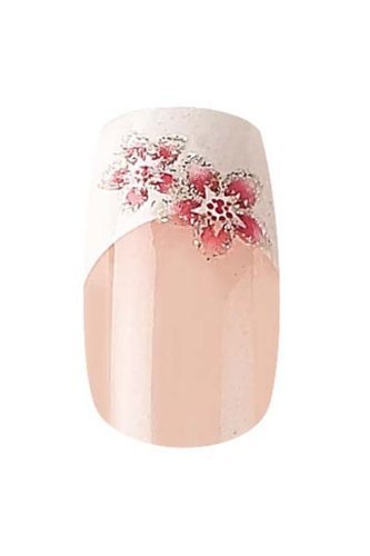 Cala Pre-Glued Party Nails - Pink Stars French Tip - 88012