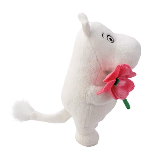 Aurora, 61556, Moomin Standing with Pink Flower 6.5In, Soft Toy, White, 17cm - Image 3