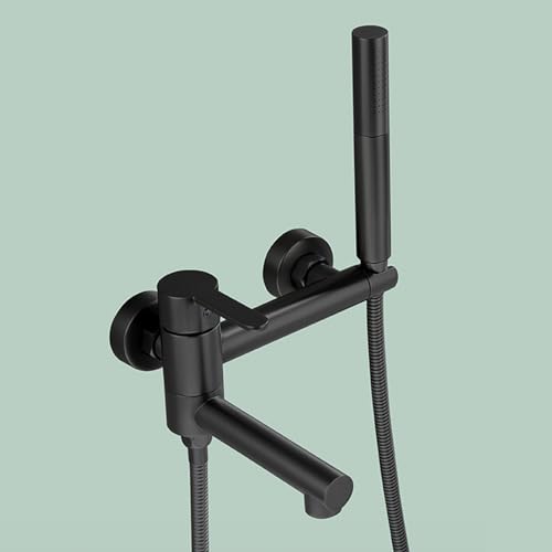 IUokLU Grifo Mezclador de Ducha Moderno para baño Grifo de bañera con conexión a Pared Montaje en Superficie con Ducha caño Giratorio de 90° Juego de bañera para,