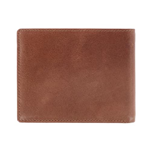 Mancini Bellagio Top Grain Leather RFID Secure Center Wing Billfold with Coin Pocket, Brown, One Size (2020183-BN)2
