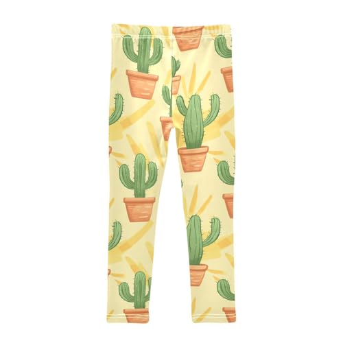 Sun Cactus Girls Leggings,Workout Leggings for Girls Toddler Athletic Legging Size for 3-10T2
