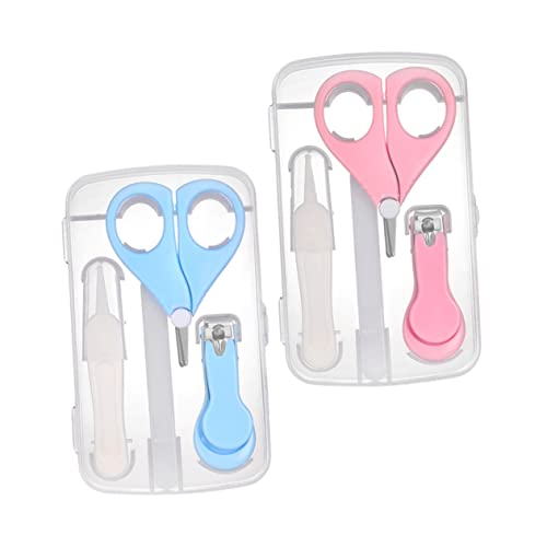 VICASKY Baby Nail Clipper Set 2 Pack Infant Fingernail Scissors Nail File Tweezers Storage Case