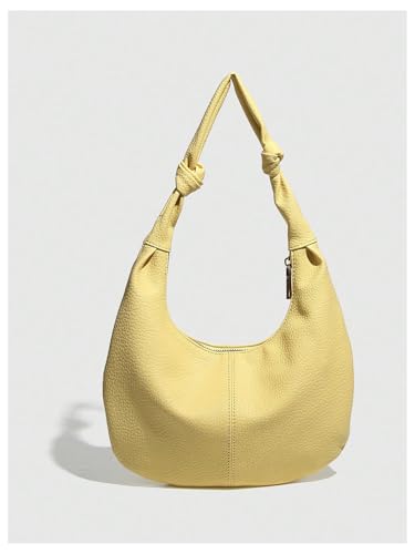 MakeMeChic Women's Y2K Shoulder Crescent Bag Rivet Knot Zipper Underarm Handbags3