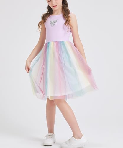 DANI CHINS Girls Knit Sleeveless Tutu Dress Colorful Tulle Dresses4
