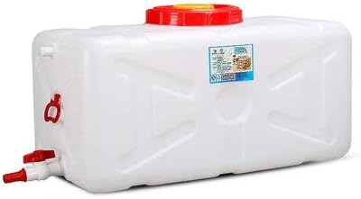 Bidón Plástico con Grifo Gran Capacidad Contenedor Hogar de materiales plásticos de calidad alimentaria muy grueso tanque de almacenamiento grande horizontal grifo de la bañera rectángulo blanco con e