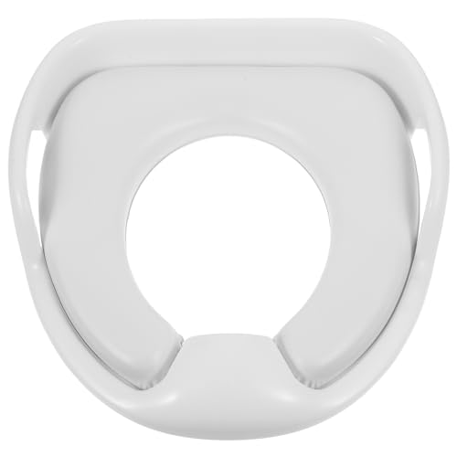 Réducteur de toilette antidérapant et coussin confortable blanc