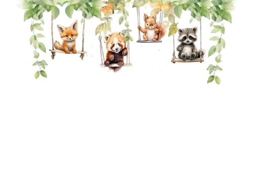 Image of Jungle Theme Wall Sticker for Kids Room Decor - Fun Animal Growth Chart with Giraffe, Elephant, Tiger, Panda, and More - Peel & Stick Removable Nursery Wall Decal (I, Small)