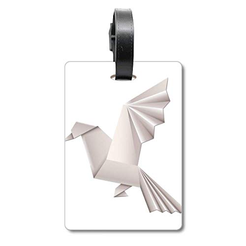 Étiquette de bagage origami au design géométrique et finitions soignées