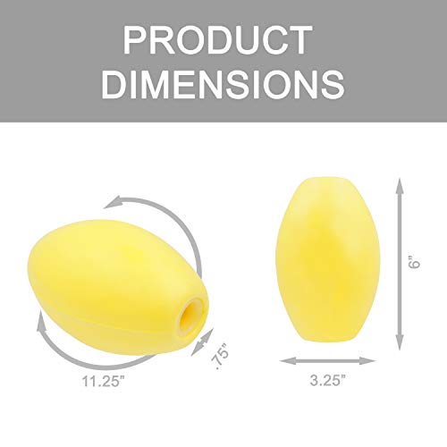Jezero Deep Water Fishing Floats: Great For Trail Markers, Dock Floats, Swim Buoy, Kayak Anchor Kit, Pool Buoy, Crabbing & Boats | Yellow, 6" X 3" (Sfloat- Y-2Pk) #TOP1