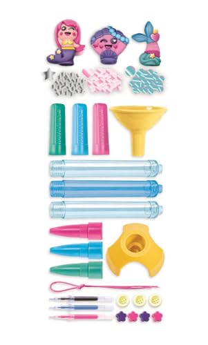 Clementoni Idea - Create Your Pens: Magical Mermaids, Laboratoire des Stylos Personnalisés, Kit Créatif pour Enfants 6+ Ans, avec 3 Stylos Personnalisables avec Encres et Accessoires, 18131