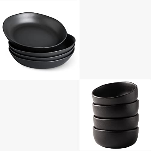 Amorarc 38Oz Pasta Bowls Set And 28Oz Cereal Bowls Set, Dishwasher & Microwave Safe, Matte Black #TOP6