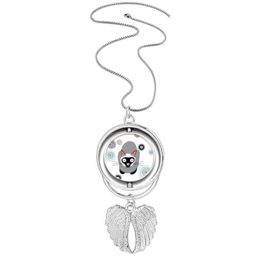 Collier chat gris ailes d'ange une idée cadeau originale pour anniversaire