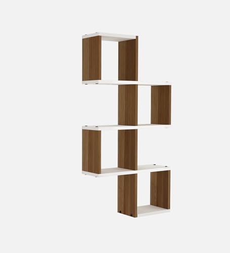 Image of Aura Multipurpose Modular Wall Racks /Shelves /Organiser /Decor Particle Board Wall Shelf (Number of Shelves - 7, Beige, White)