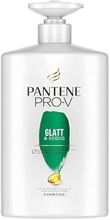 Pantene Pro-V XXL gładki i jedwabisty szampon do włosów niesfornych 1 l, dozownik pompki, szampon dla kobiet, pielęgnacja włosów, szampon przeciwzmarszczkowy, bez silikonu, Beauty, XXL