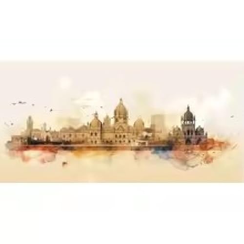 Affiche architecturale vintage aquarelle TONGYINLI pour salon 70x140cm