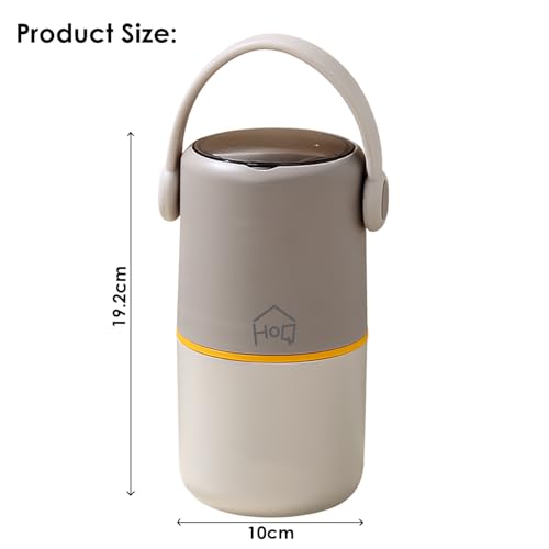 Image of House of Quirk 304 Stainless Steel Lunch Box - 820ml Double-Layer Portable Bento Box with Lid for Office Workers & Students (Oatmeal)