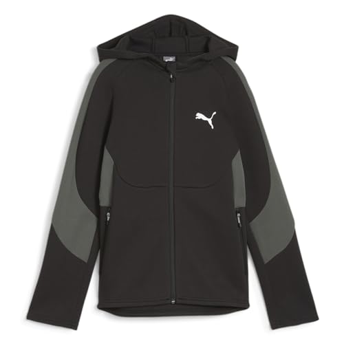 PUMA Kids Boys Evostripe Full-Zip Hoodie Dk B Athletic Outerwear Casual - Black - Size S