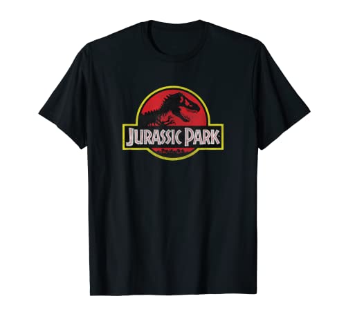 Jurassic Park Distressed Vintage Logo Camiseta