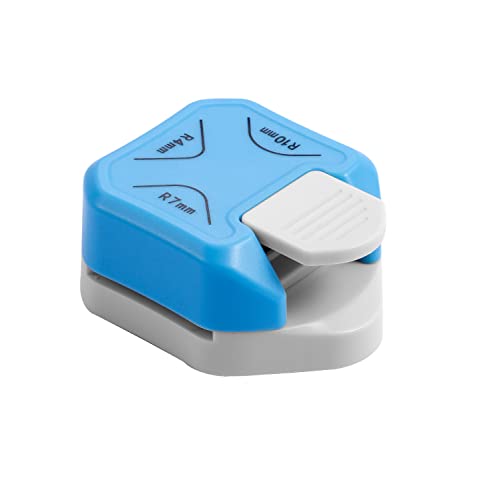 FUYOAL Corner Rounder Punch 3 in 1 Corner Cutter Corner Paper Punch Card Making Scrapbooking Paper Craft (4mm 7mm 10mm Blue)