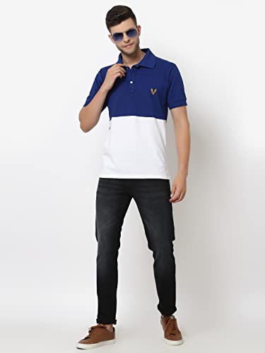 Image of UZARUS Mens Solid Cotton Regular Fit Polo T-Shirt