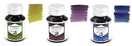 Rohrer & Klingner - 50ml Bottle Fountain Pen Ink Set - 3X Bottles - Salix Alt-Goldgrun Scabiosa