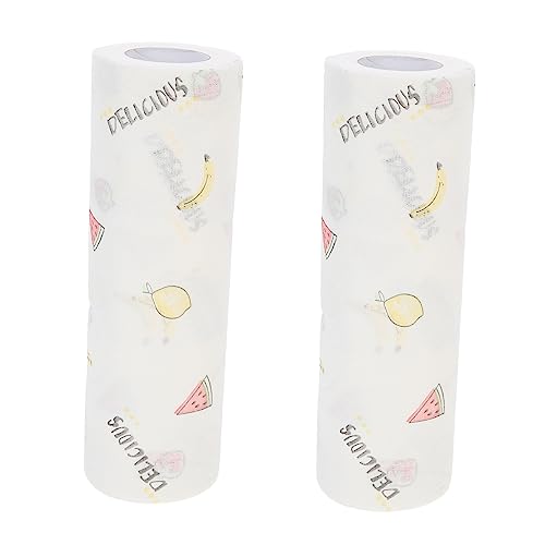 WRITWAA 2rollos Paño Húmedo y Seco De No Tejida Trapo De Dibujos Animados para Cocina Accesorio De Limpieza del Hogar para Superficies Resbaladizas