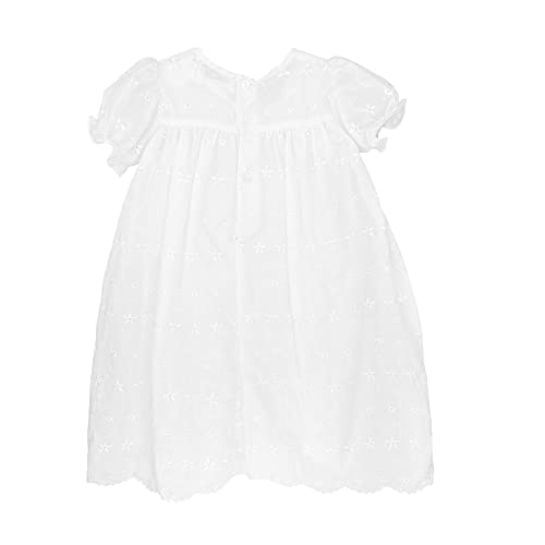 Petit Ami Baby Girls' Hand-Embroidered Eyelet Christening Gown, 12 Months, White #TOP1
