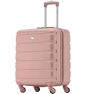 Flight Knight Lichtgewicht 4-wiel ABS Hard Case koffers Cabine & Hold Bagage Opties goedgekeurd voor meer dan 100 luchtvaartmaatschappijen, waaronder easyJet, British Airways, RyanAir, Virgin Atlantic, Emirates & Veel meer, Rosegoud, Cabin – 56x45x25cm, Bagage Set