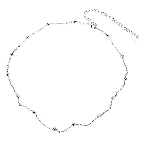 Preisvergleich Produktbild Pongnas Arbeiten Sie Schlüsselbein-Kette des Sterlingsilber-925, einfache Elegante Halsketten-Damen- und Mädchen-Schmucksachen um