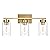 A1A9 3-Light Bathroom Vanity Light, Modern Brushed Gold Wall Lights with Clear Glass Shades, Bathroom Wall Sconce Lamp for Mirror Living Room Bedroom Hallway