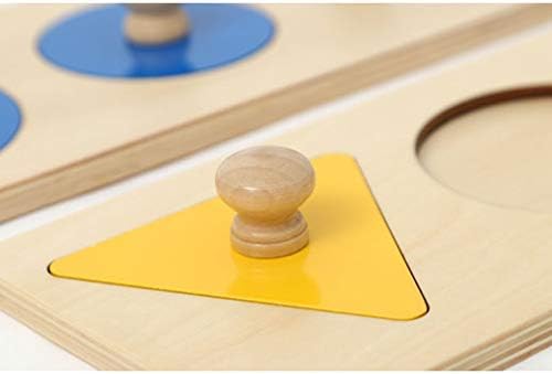 Adena Montessori Colorful Multiple Shape Puzzles Toys for 6-12 Months 1 Year Old Toddler Babies First Shapes Geometric Jumbo Knob Wooden Puzzle Color Sorter (3 Pieces) 3 Pieces image 7