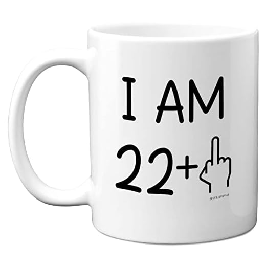 Stuff4 - Regalos cumpleaños 23 mujeres hombres, taza dedo medio, regalos divertidos, regalo perfecto cumpleaños, tazas divertidas 23 veintitrés regalos cumpleaños 23 tazas café cerámica 11 onzas
