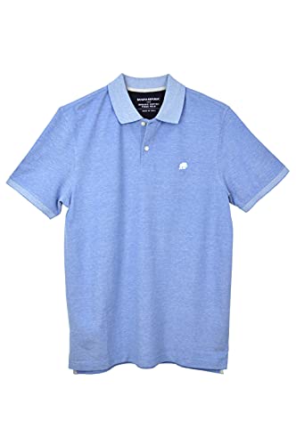 Banana Republic Factory Mens 554526 Standard Fit All Mesh Organic Cotton Two Button Birdseye Pique Polo Shirt (Light Blue Pique, Large)