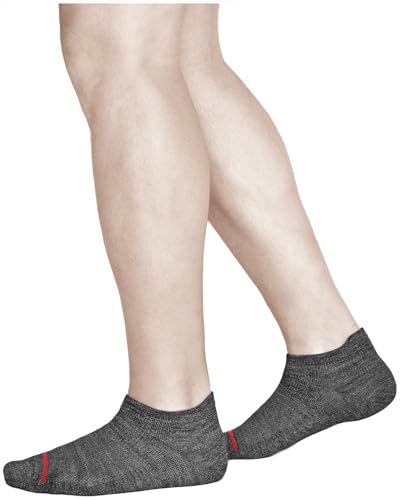 vitsocks Herren Merinowolle dünne atmungsaktive Sneaker Socken (3 PAAR) Merino Wollsocken kurz, grau, 39-42
