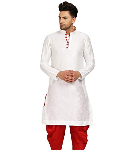 Image of Men's Ethnic Silk Loop Button Kurta