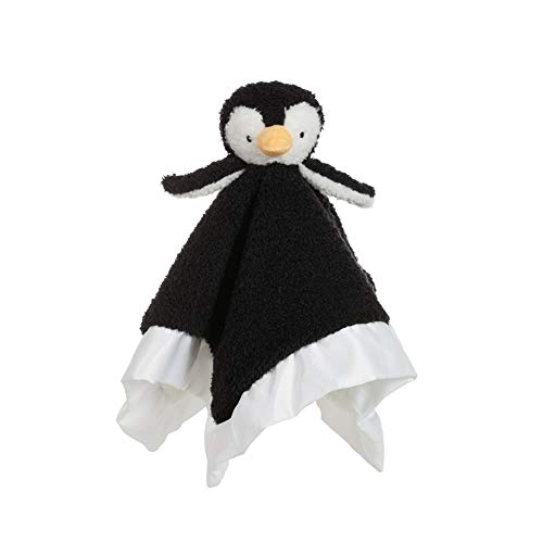 Image of Apricot Lamb Stuffed Animals Soft Security Blanket Black Penguin Infant Nursery Character Blanket Luxury Snuggler Plush(Black Penguin, 14 Inches)