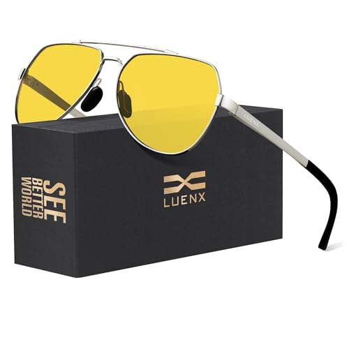 LUENX Aviator Sunglasses for Men Women Polarized New Shades Flexible Spring Hinge - UV 400...