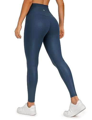 Image of CRZ YOGA Matte Faux Leather Leggings 28 inch | Extremely Soft, Gentle Compression, Casual, High Waisted, for Women